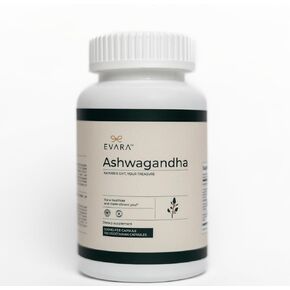 EVARA Ashwagandha Capsules with Black Pepper – 100 Count | High Potency 500mg Root Extract with 5% Withanolides | Natural Stress & Anxiety Relief, Sleep Support & Mood Balance in Saudi Arabia