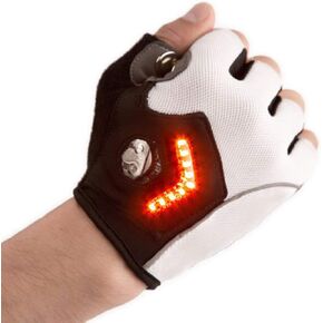 LED Cycling Gloves with Swivel Signal Warning, Half Finger with Steering Light Gloves, Non-Slip, Half Finger Gloves, Skid Proof Breathable Unisex,A,M in Saudi Arabia