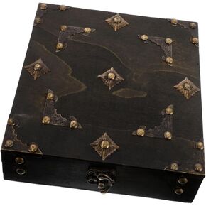 Ciieeo Retro Treasure Chest Vintage Jewelry Organizer Box for Women Decorative Storage Case for Home Decor Film Props and Packaging Sturdy Design for Clutter in Kuwait