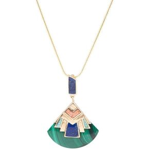 Barse Jewelry Art Deco ملون نصل قلادة ذهبية in Kuwait