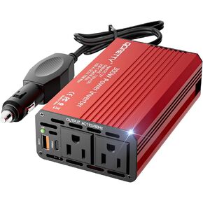 Car Power Inverter 300W, DC 12V to AC 120V Converter with Dual AC Outlets & USB Fast Charging Ports, Car Plug Adapter Outlet for Laptop, Phone,Tablet, Travel and Outdoor use in Saudi Arabia