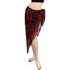 بدلة تدريب على تنورة الرقص اللاتينية النسائية مثيرة تراجع شرابة التنورة المحترفة وشاح الرقص الورك in Kuwait