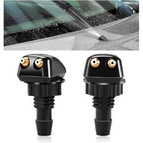 2 PCS فوهات غسالة الزجاج الأمامي ، ورش غسالة الزجاج الأمامي مزدوج الفتحة ، طائرة ، طائرة ، Universal Front Wiper Plasship ، مجموعة استبدال الفوهة لمعظم المركبات in Saudi Arabia