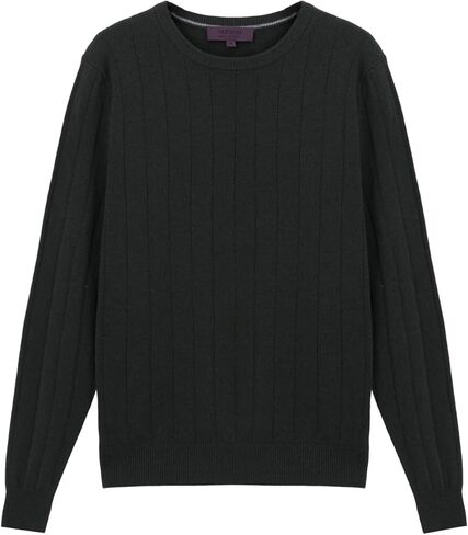 Crew Neck Superfine 100 ٪ Merino Wool Sweater للرجال pulver spulver مضلعة غير رسمية طويلة الأكمام متماسكة in Kuwait