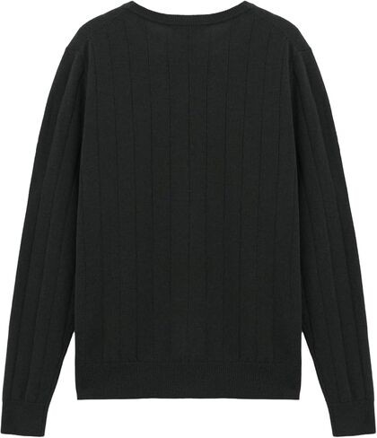 Crew Neck Superfine 100 ٪ Merino Wool Sweater للرجال pulver spulver مضلعة غير رسمية طويلة الأكمام متماسكة in Kuwait
