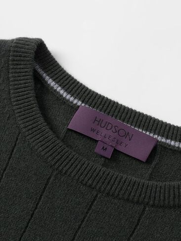 Crew Neck Superfine 100 ٪ Merino Wool Sweater للرجال pulver spulver مضلعة غير رسمية طويلة الأكمام متماسكة in Kuwait