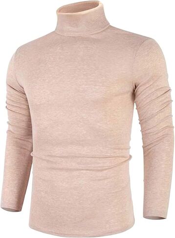 HUNGSON Men's Casual Slim Fit Basic Tops Knitted Thermal Turtleneck Pullover Sweater in Kuwait