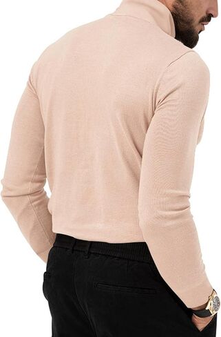HUNGSON Men's Casual Slim Fit Basic Tops Knitted Thermal Turtleneck Pullover Sweater in Kuwait