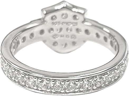 Harley-Davidson Women's Ring, Silver Bling Bar & Shield Band, Silver HDR0159 in Saudi Arabia