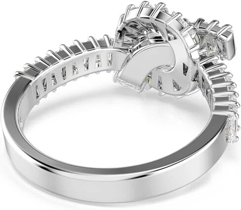 Swarovski Matrix ring, Baguette cut, Knot, White, Rhodium plated in Saudi Arabia