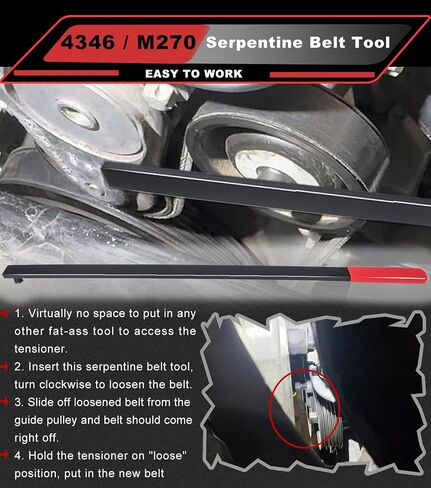 4346 Serpentine Belt Replace Tool for Mercedes Benz M270 Engine Belt Tensioner Wrench Serpentine Belt Tool MM# 270589000700 in Saudi Arabia
