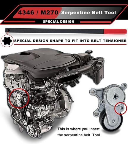 4346 Serpentine Belt Replace Tool for Mercedes Benz M270 Engine Belt Tensioner Wrench Serpentine Belt Tool MM# 270589000700 in Saudi Arabia