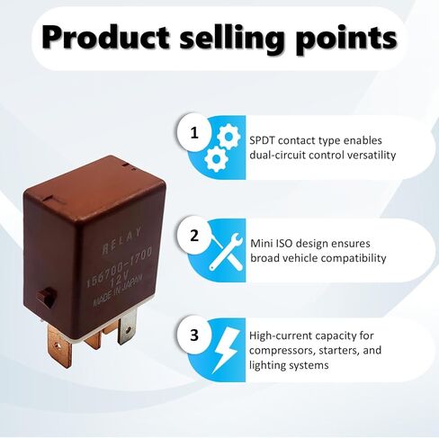 Multi-Purpose Mini ISO Automotive Power Relay 156700-1700 20A 12VDC 5Pins Compatible with 56700-1700 90084-98032 in Kuwait