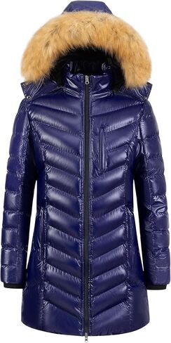 CREATMO US Women's Winter Hooded Coat Waterproof Warm Long Puffer Jacket Parka in Kuwait