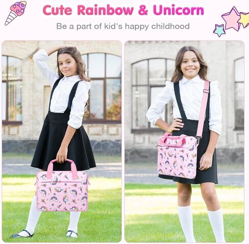 MoKo 7-8 Inch Kids Tablet Sleeve Carrying Case for Fire 7 Kids, Fire HD 8 Kids Pro, All Versions of Fire 8/7 Kids Edition, Tablet Bag with Shoulder Strap, Pink Unicorn in Saudi Arabia
