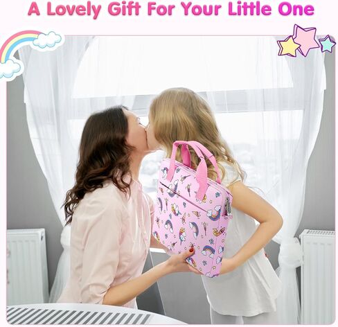 MoKo 7-8 Inch Kids Tablet Sleeve Carrying Case for Fire 7 Kids, Fire HD 8 Kids Pro, All Versions of Fire 8/7 Kids Edition, Tablet Bag with Shoulder Strap, Pink Unicorn in Saudi Arabia