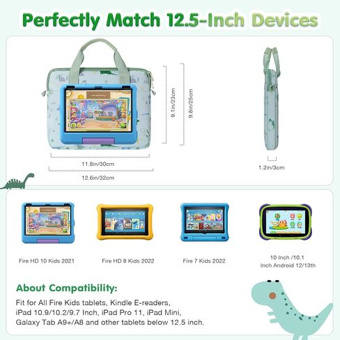 MoKo 7-8 Inch Kids Tablet Sleeve Carrying Case for Fire 7 Kids, Fire HD 8 Kids Pro, All Versions of Fire 8/7 Kids Edition, Tablet Bag with Shoulder Strap, Pink Unicorn in Saudi Arabia