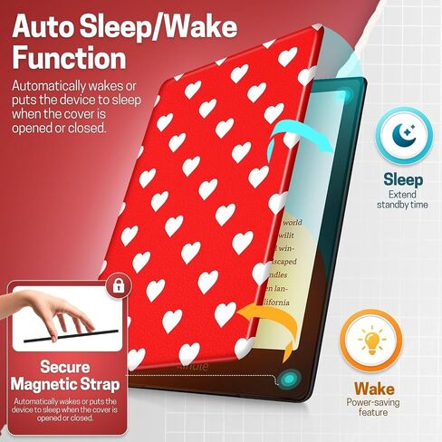 TNP Case for Kindle Paperwhite 12th Generation 2024 / Kindle Colorsoft Signature Edition - 7" PU Leather Protective Folio Cover Case for Kindle Paperwhite Kids with Auto Sleep/Wake, Purple in Kuwait