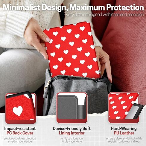 TNP Case for Kindle Paperwhite 12th Generation 2024 / Kindle Colorsoft Signature Edition - 7" PU Leather Protective Folio Cover Case for Kindle Paperwhite Kids with Auto Sleep/Wake, Purple in Kuwait