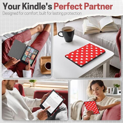TNP Case for Kindle Paperwhite 12th Generation 2024 / Kindle Colorsoft Signature Edition - 7" PU Leather Protective Folio Cover Case for Kindle Paperwhite Kids with Auto Sleep/Wake, Purple in Kuwait