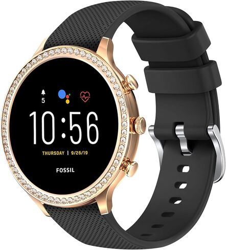 18mm Quick Released Watch Band Compatible with Fossil Gen 6 42mm / Fossil Gen 5E 42mm, Silicone Wrist Straps Women's Replacement Bands Compatible for Fossil Smartwatch in Kuwait
