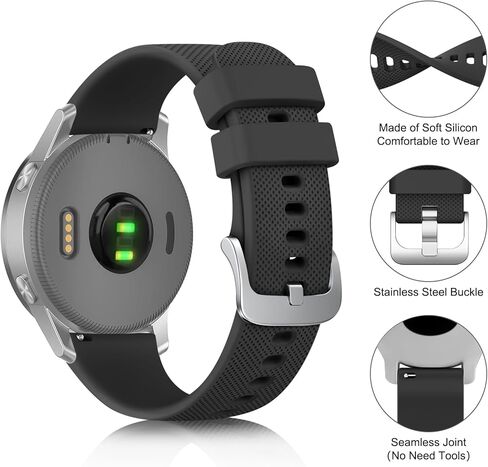 18mm Quick Released Watch Band Compatible with Fossil Gen 6 42mm / Fossil Gen 5E 42mm, Silicone Wrist Straps Women's Replacement Bands Compatible for Fossil Smartwatch in Kuwait