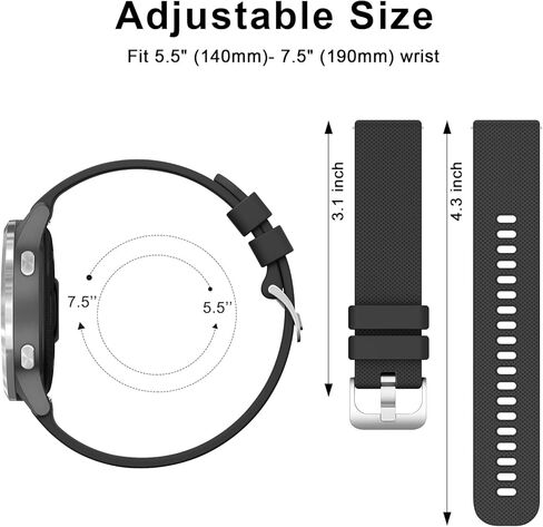 18mm Quick Released Watch Band Compatible with Fossil Gen 6 42mm / Fossil Gen 5E 42mm, Silicone Wrist Straps Women's Replacement Bands Compatible for Fossil Smartwatch in Kuwait