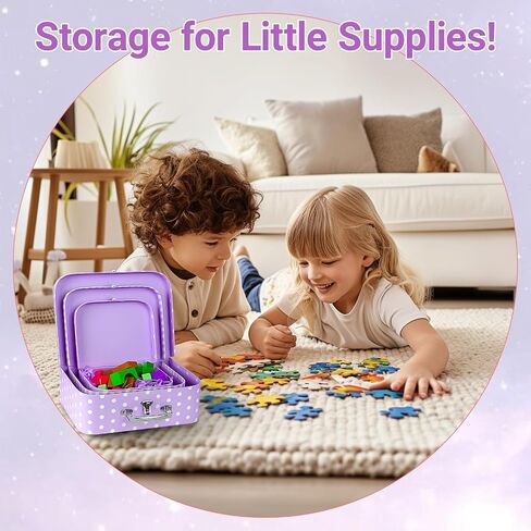Paperboard Suitcases Set of 3 Decorative Storage Boxes with Lids,Mini Suitcase,Cute Storage Gift Boxes for Barbie Doll,Toys,Photos,Hat,Christmas New Year,Wedding Birthday Party Home Decoration in Saudi Arabia