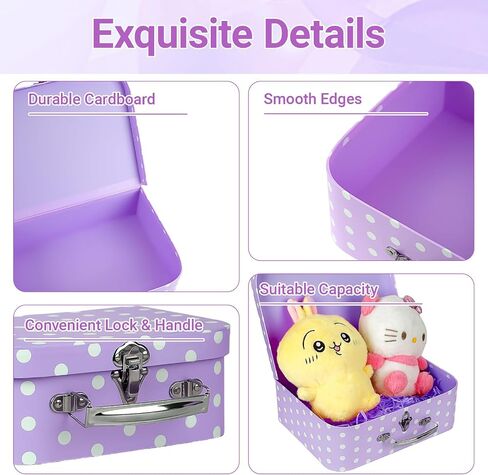 Paperboard Suitcases Set of 3 Decorative Storage Boxes with Lids,Mini Suitcase,Cute Storage Gift Boxes for Barbie Doll,Toys,Photos,Hat,Christmas New Year,Wedding Birthday Party Home Decoration in Saudi Arabia