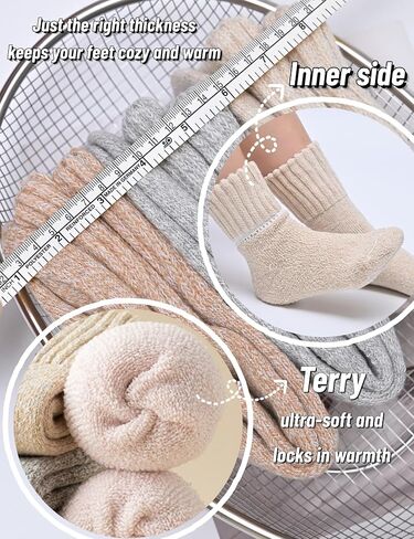 Womens Wool Boot Socks - Winter Cozy Thick Cotton Socks, 3 Pairs (Size 5-11) with Gift Box in Saudi Arabia