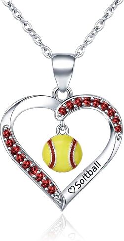 هدايا قلادة Birthstone للكرة اللينة/الكرة الطائرة للبنات - إكسسوارات الرياضة هدايا مجوهرات أعياد الميلاد لعشاق مدرب فريق الأشياء الأشياء in Kuwait