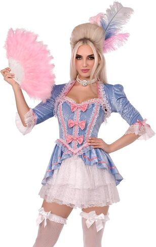 Marie Antoinette Costume, Includes Ruffle Trimmed Velvet and Lace Dress With Bow Accents and Shrug in Saudi Arabia