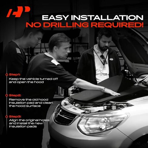A-Premium Hood Insulation Pad متوافق مع مركبات BMW-328i/323i 1999 ، 328i 2000 ، 325i/325xi/330i/330xi 2001-2005 ، 323i 2000 ، 325ci ، 323ci ، 328ci ، 330ci in Saudi Arabia