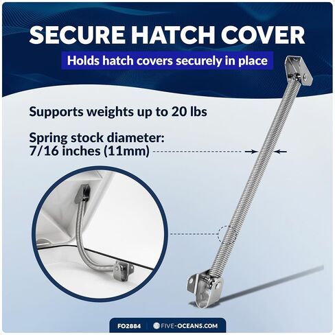 Five Oceans 10-Inch 316 Stainless Steel Hatch Lid Support Spring Holder - FO3805 in Saudi Arabia