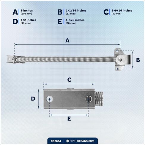 Five Oceans 10-Inch 316 Stainless Steel Hatch Lid Support Spring Holder - FO3805 in Saudi Arabia