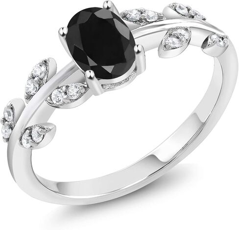 Gem Stone King Twisted Olive Leaf Leaf Band Band Ring For Women | 925 الفضة الاسترليني | 7x5mm Oval Gemstone Birthstone | متاح في الحجم 5 ، 6 ، 7 ، 8 ، 9 | هدايا المجوهرات الراقية لزوجتها والدتها in Saudi Arabia