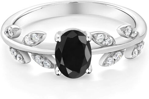 Gem Stone King Twisted Olive Leaf Leaf Band Band Ring For Women | 925 الفضة الاسترليني | 7x5mm Oval Gemstone Birthstone | متاح في الحجم 5 ، 6 ، 7 ، 8 ، 9 | هدايا المجوهرات الراقية لزوجتها والدتها in Saudi Arabia