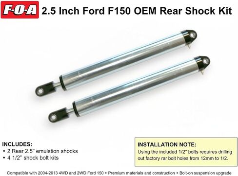 F-O-A 2.5" Rear Shock Kit for Ford F150 (2004–2013) – OEM Fitment, Heavy-Duty Bolt-On Suspension Upgrade (Lift: 4"-6") in Saudi Arabia