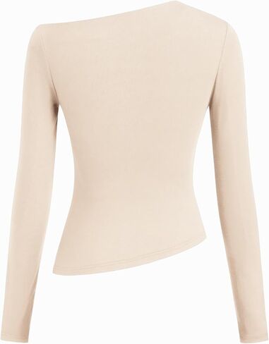 CIDER Off The Shoulder Tops for Women Long Sleeve Shirts Asymmetrical Neck Ruched Going Out Tops Y2K Slim Fit Fall Top in Saudi Arabia