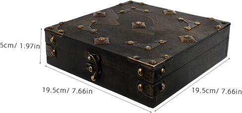 Ciieeo Retro Treasure Chest Vintage Jewelry Organizer Box for Women Decorative Storage Case for Home Decor Film Props and Packaging Sturdy Design for Clutter in Kuwait