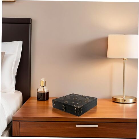 Ciieeo Retro Treasure Chest Vintage Jewelry Organizer Box for Women Decorative Storage Case for Home Decor Film Props and Packaging Sturdy Design for Clutter in Kuwait