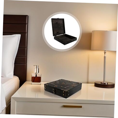 Ciieeo Retro Treasure Chest Vintage Jewelry Organizer Box for Women Decorative Storage Case for Home Decor Film Props and Packaging Sturdy Design for Clutter in Kuwait