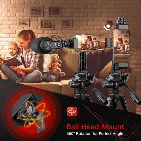 Zeadio Tripod Smartphone Mount, Cell Phone Holder Adapter Clamp with Cold-Shoe Mount, Selfie Stick and Monopod Adjustable Clamp, Fits for All iPhone and Android Smartphones in Saudi Arabia