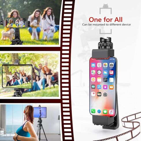 Zeadio Tripod Smartphone Mount, Cell Phone Holder Adapter Clamp with Cold-Shoe Mount, Selfie Stick and Monopod Adjustable Clamp, Fits for All iPhone and Android Smartphones in Saudi Arabia