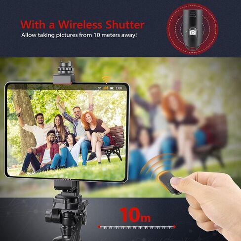 Zeadio Tripod Smartphone Mount, Cell Phone Holder Adapter Clamp with Cold-Shoe Mount, Selfie Stick and Monopod Adjustable Clamp, Fits for All iPhone and Android Smartphones in Saudi Arabia