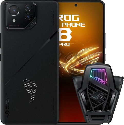 ASUS ROG Phone 8 Pro هاتف أندرويد غير مقفل، الإصدار الأمريكي، شاشة AMOLED مقاس 6.78 بوصة 165 هرتز، 512 جيجابايت، ذاكرة الوصول العشوائي 16 جيجابايت، بطارية 5500 مللي أمبير، كاميرا Gimbal 50 ميجابكسل، أمامية 32 ميجابكسل، Snapdragon 8 Gen 3، ثنائي شريحة الات in Saudi Arabia