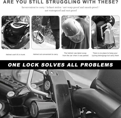 Motorcycle Helmet Lock, Anti-Theft Metal Safety Helmet Lock with 2 Keys, Tamper-Proof Handlebar Mounting Locks for Motorbike Scooter Street Bike, Motorcycle Accessories in Saudi Arabia