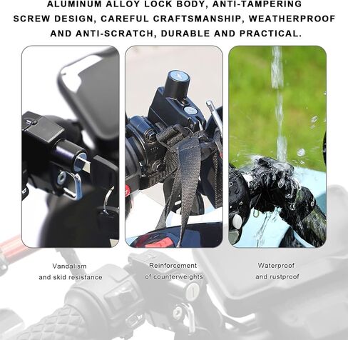 Motorcycle Helmet Lock, Anti-Theft Metal Safety Helmet Lock with 2 Keys, Tamper-Proof Handlebar Mounting Locks for Motorbike Scooter Street Bike, Motorcycle Accessories in Saudi Arabia