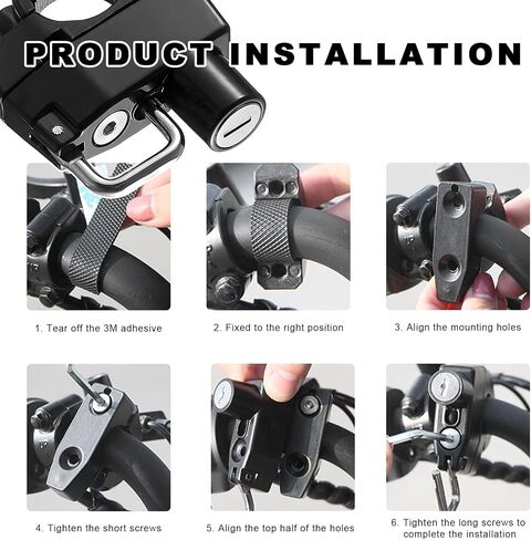 Motorcycle Helmet Lock, Anti-Theft Metal Safety Helmet Lock with 2 Keys, Tamper-Proof Handlebar Mounting Locks for Motorbike Scooter Street Bike, Motorcycle Accessories in Saudi Arabia