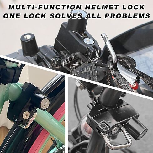 Motorcycle Helmet Lock, Anti-Theft Metal Safety Helmet Lock with 2 Keys, Tamper-Proof Handlebar Mounting Locks for Motorbike Scooter Street Bike, Motorcycle Accessories in Saudi Arabia